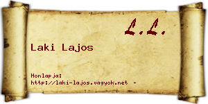 Laki Lajos névjegykártya